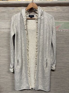 ThePerfext Fringe Hooded Cashmere Duster Cardigan Loungewear Women’s XS